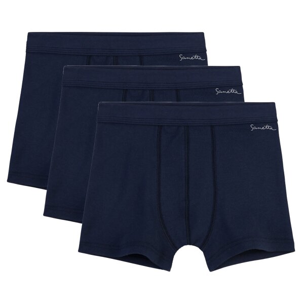 Sanetta Boys Short Pack of 3 - Pant, Underpants, Organic Cotton Blue 176