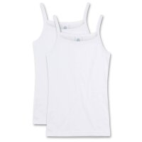 Sanetta Mädchen Unterhemd, 2er Pack - Shirt ohne Arme, Top Weiß 152
