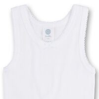 Sanetta Girls Undershirt 3-Pack - Shirt without Arms, Top, Organic Cotton, unicolored White 104
