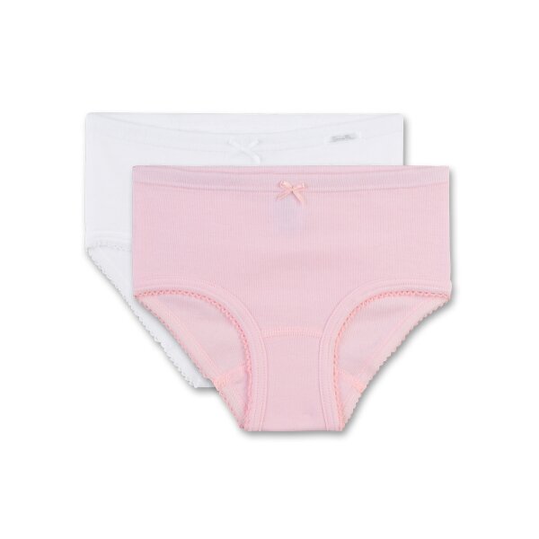 Sanetta Girls Pack of 2 Hipslip - Briefs, Underpants, unicoloured White/Pink 104
