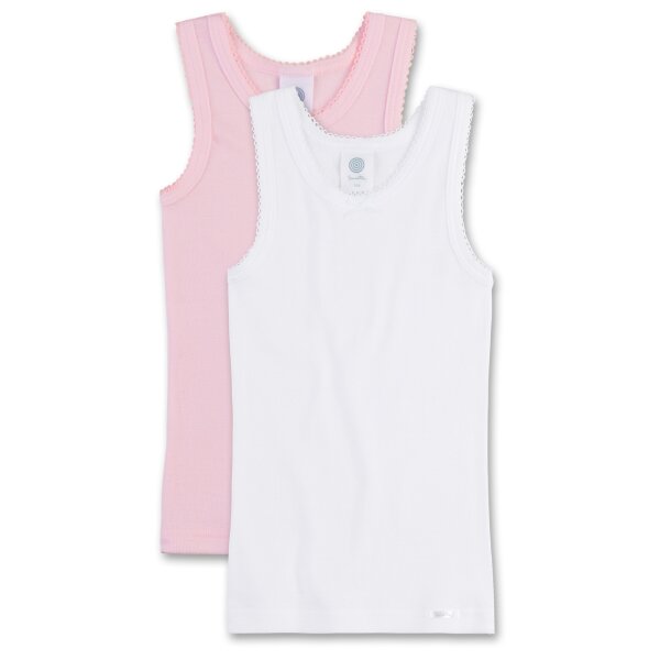 Sanetta Mädchen Unterhemd, 2er Pack - Shirt ohne Arme, Top, Baumwolle