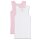 Sanetta Mädchen Unterhemd, 2er Pack - Shirt ohne Arme, Top, Baumwolle Weiß/Rosa 140