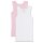 Sanetta Mädchen Unterhemd, 2er Pack - Shirt ohne Arme, Top, Baumwolle Weiß/Rosa 140