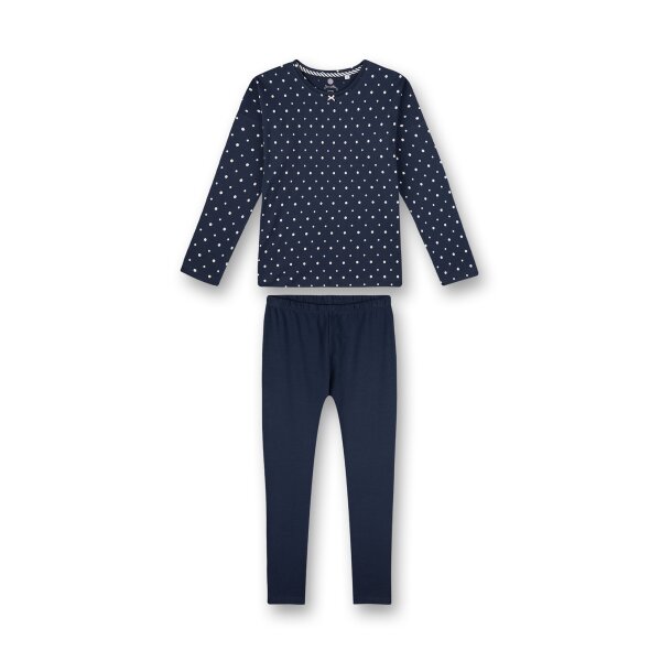 Sanetta Girls Pyjama Set - long, Children, 2-Piece, dotted, 140-176 Blue 140