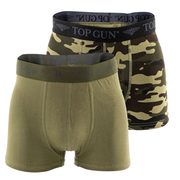 TOP GUN Herren Boxershorts - Unterwäsche, Stretch Cotton Briefs, 2er Pack Grün S