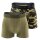 TOP GUN Mens Boxer Shorts - Underwear, Stretch Cotton Briefs, Pack of 2 Green S (Small)