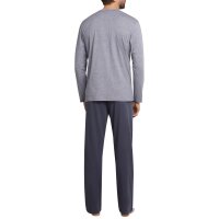 SCHIESSER mens pyjamas 2-piece set - long, Henley, button facing, cotton Grey S (Small)