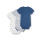 Sanetta Baby Body 3er Pack - Kurzarm Strampler mit Muster Weiß/Blau 68