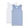 Sanetta Boys Shirt 2-Pack - Undershirt without Sleeves, Tank Top, striped White/Blue 128