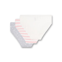 Sanetta Mädchen Rioslip 3er Pack - Slip, Unterhose, gemustert Grau/Rosa/Weiß 176