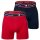 Champion Mens Boxer Shorts, 2-Pack - Cotton, Logo Waistband, Contrast Stripes, solid Color