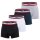 FILA Mens Boxer Shorts, 4-pack - Logo Waistband, cotton stretch, solid color
