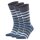 Burlington Herren Socken 3er Pack - Blackpool, Baumwolle, Streifen, Logo, One Size