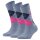 Burlington Damen Socken 3er Pack - Queen, Kurzstrümpfe, Baumwolle, Rautenmuster, Logoemblem