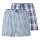 GÖTZBURG Mens Woven Boxer Shorts 2-Pack, Underwear, Underpants, Cotton, Elastic Waistband, checkered