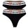 MOSCHINO ladies thong 2-pack - Underbear, pants, cotton blend, logo waistband, plain colour