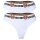 MOSCHINO ladies thong 2-pack - Underbear, pants, cotton blend, logo waistband, plain colour