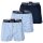 BOSS Herren Web-Boxershorts, 3er Pack - Unterwäsche, Unterhosen, Baumwolle, Knopf, Logo, gemustert