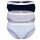 LACOSTE Womens Briefs, 3-pack - Brief, Underwear, Cotton Stretch, Logo Waistband, Solid Color