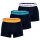 GANT Herren Trunks, 3er Pack - Boxershorts, Cotton Stretch, Logo, einfarbig
