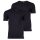 camel active Herren T-Shirt, 2er Pack - Basic, V-Ausschnitt, Cotton Stretch, einfarbig