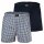 BOSS mens woven boxer shorts, 2-pack - CW PEACH, brushed cotton, plain/patterned