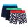 Happy Socks Herren Boxershorts, 3er Pack - Trunks, Cotton Stretch, uni/gemustert