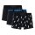 Happy Socks Herren Boxershorts, 3er Pack - Trunks, Cotton Stretch, uni/gemustert