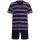 GÖTZBURG Men Pyjamas, Short - Shorty, V-neck, Striped, Cotton, Pyjamas