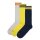 Happy Socks Unisex Socks, 3-Pack - Solid Crew Socks, Cotton, Stripes, Plain Colours, Cotton Blend