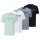 s.Oliver mens T-shirt, 4-pack - basic, logo print, round neck, cotton