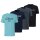 s.Oliver mens T-shirt, 4-pack - basic, logo print, round neck, cotton