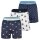 Happy Shorts Herren Webboxershorts, 3er Pack - American Style, Baumwolle, gemustert