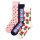 Happy Socks Unisex Socken, 3er Pack - Classic, Muster, Baumwollmischung, gemischte Farben