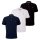 TOM TAILOR Men’s Polo Shirt 3-Pack, Button Placket - Basic Polo With Contrast, Regular Fit, Cotton