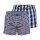 bugatti mens boxer shorts, 2-pack - woven shorts, cotton, check pattern